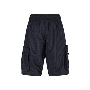 Moncler Genius Navy Nylon Cargo Shorts With Silver Logo Detail - NWT